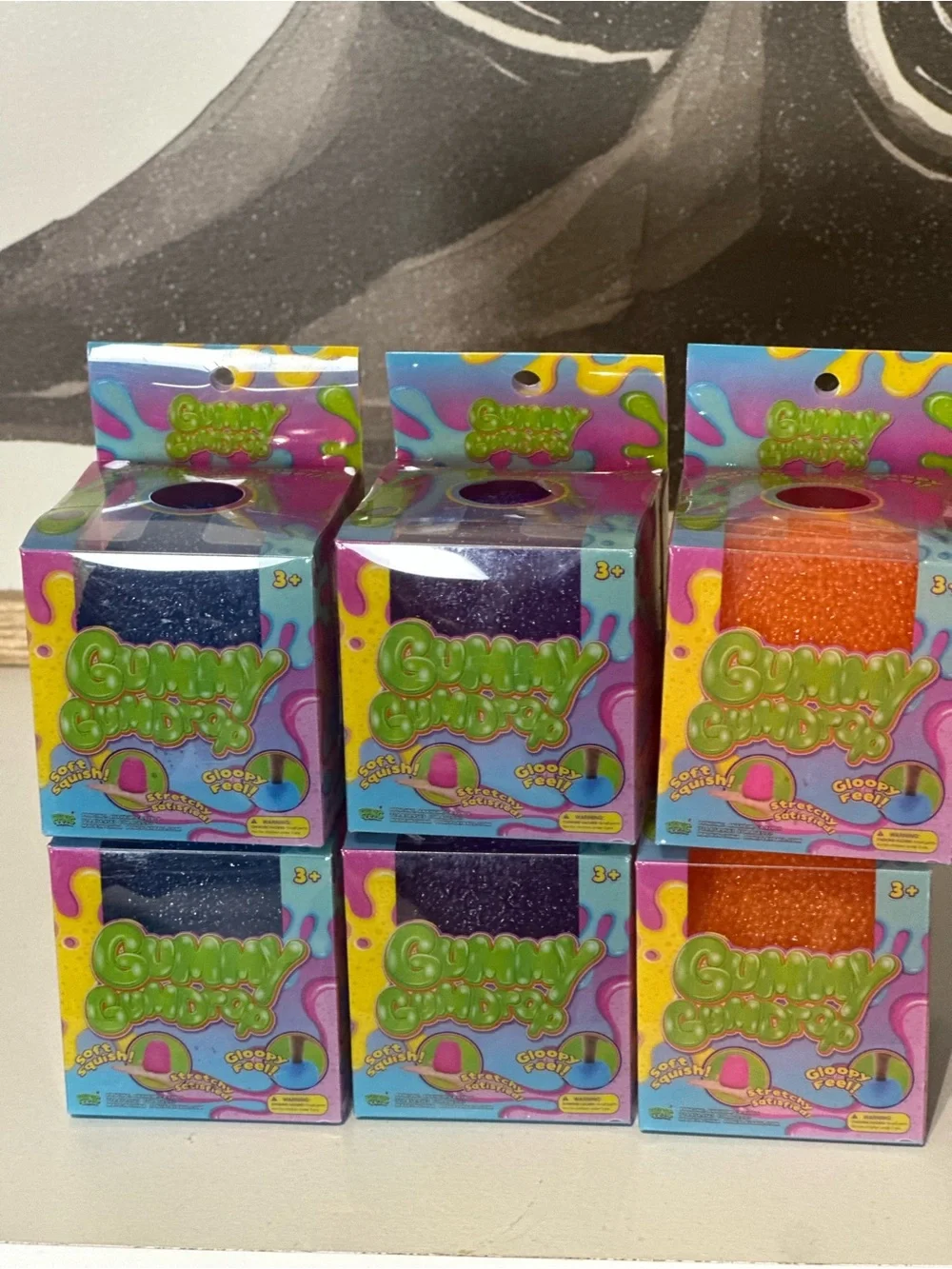 Gummy Chunky Squishy Gummy Drops- Blue, Purple, Orange New